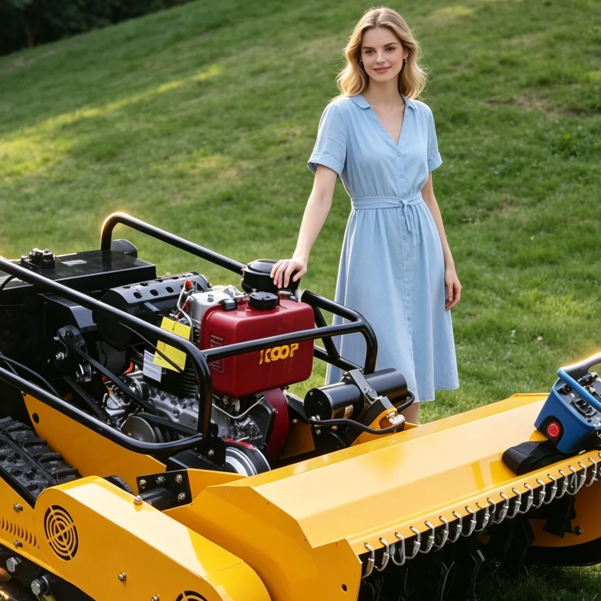 Customized All Terrain Remote Control Lawn Mower Tracked Lawn Mower Robot Strong Climbing  Ability .
