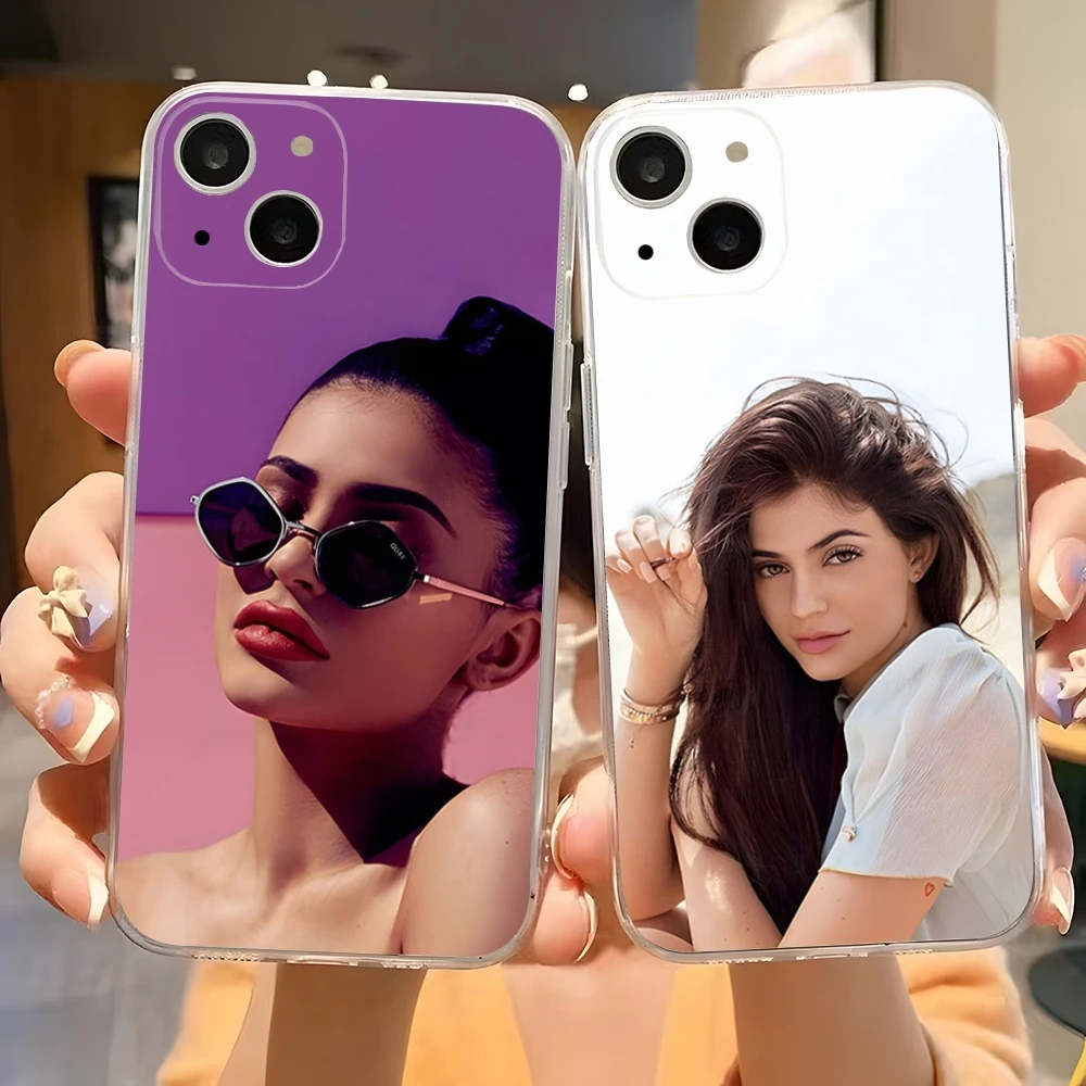 Kylie Jenner Sex Wearing Phone Case For Iphone 15 Pro Max 14 16 Plus 11 12 Mini 13 Pro 7 8 X XR XS SE Transparent Back Cover