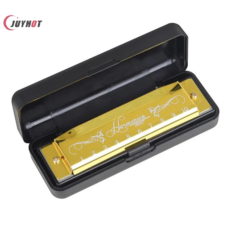 1PC 10 Hole 20 Tone Harmonica Colorful C Key Harmonica Woodwind Instrument Red Silver Black ABS Environmentally Plastic Parts