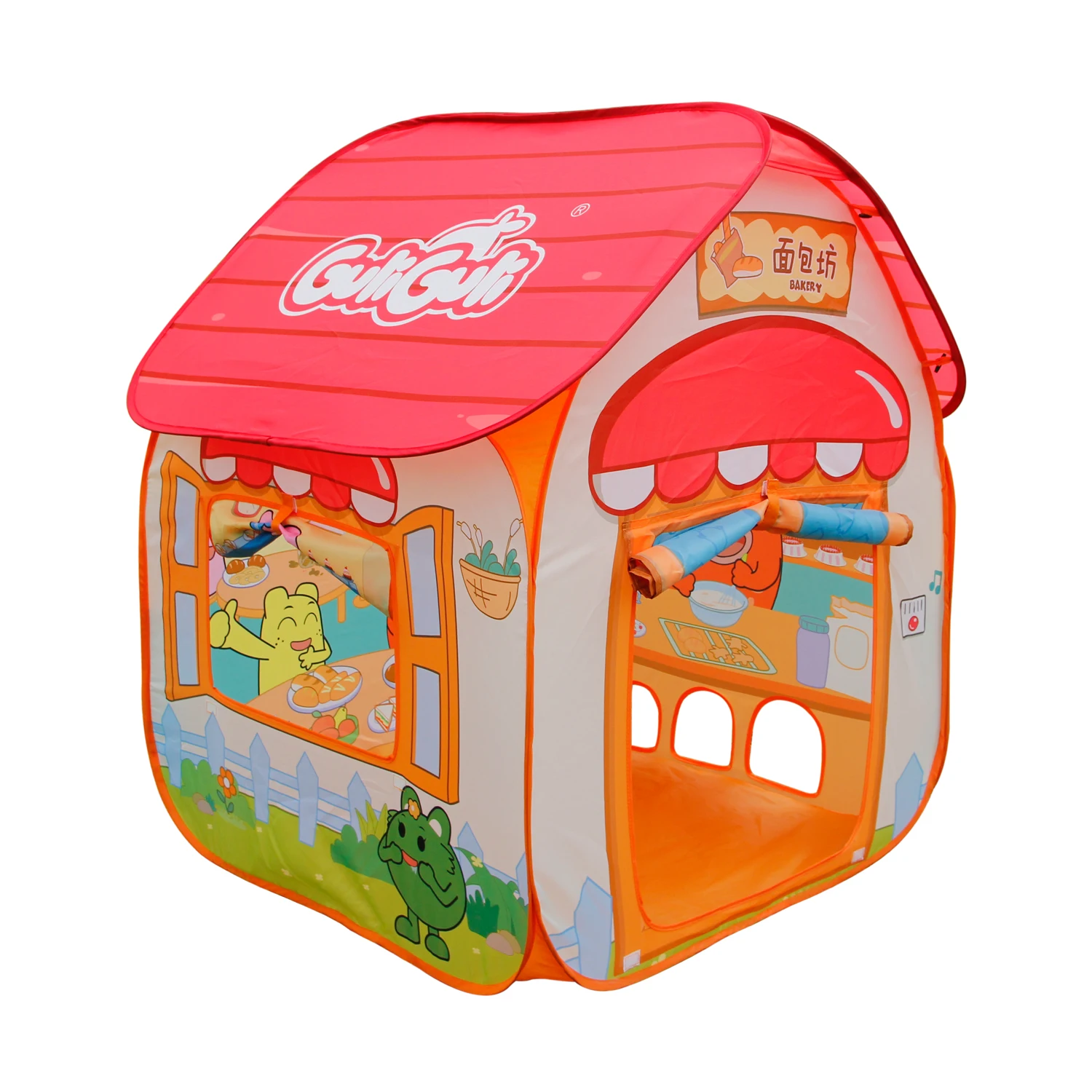 

2020 Top selling Factory Guliguli Pop Up Play Tent Indoor Outdoor For Children Playhouse For Boys Girls(orange-pink)