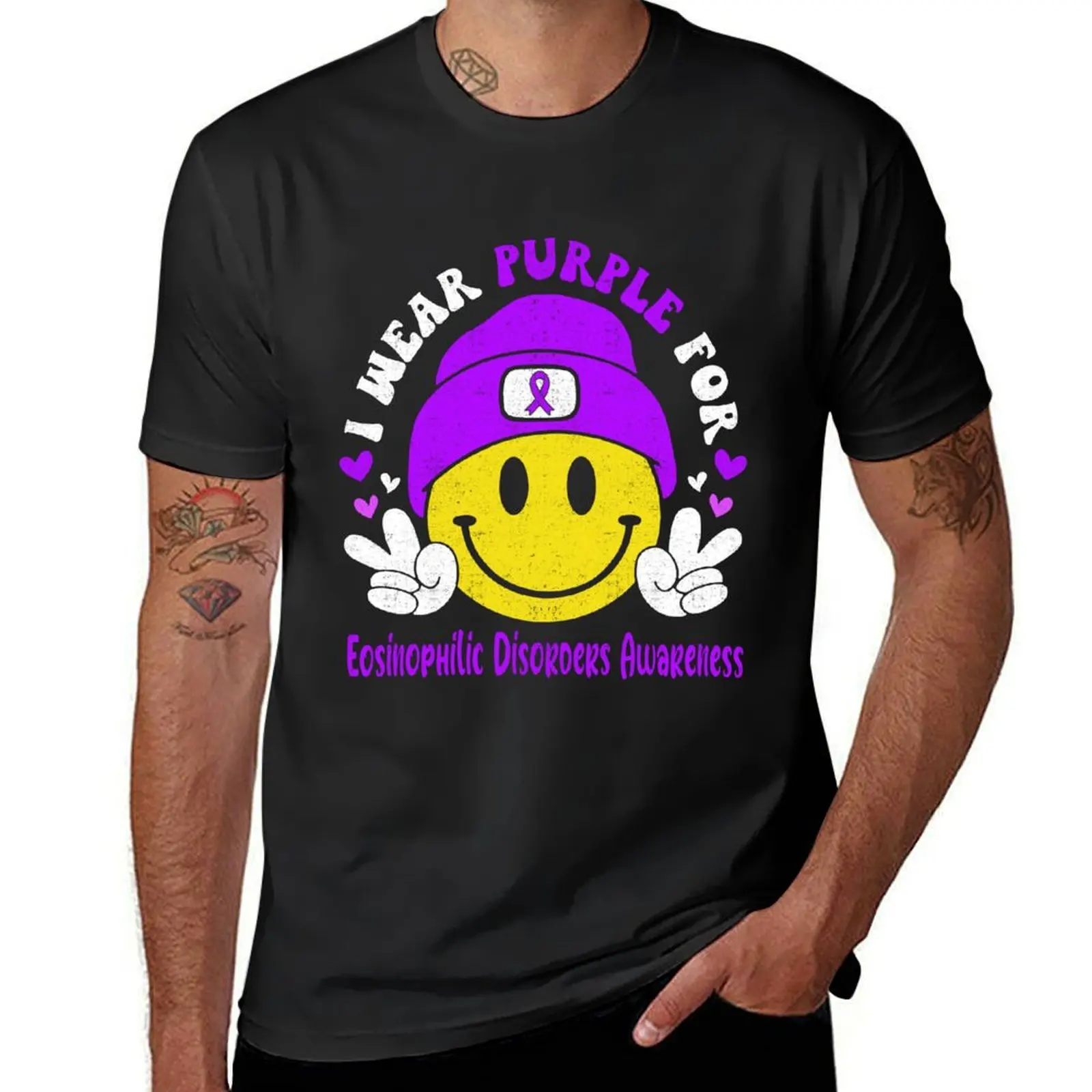 

I Wear Purple For Eosinophilic Disorders Awareness, Eosinophilic Disorders Awareness Month T-Shirt for a boy men clothing