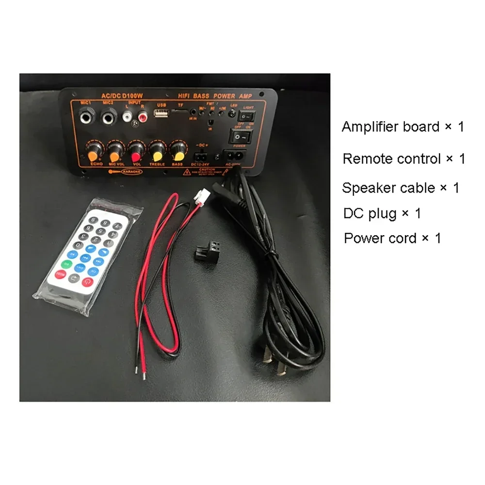 Picture 7: 300W 220V/12V/24V Car bluetooth Power Amplifier Board Digital AMP Support Dual Microphone MP3 Player Subwoofer Amplifier