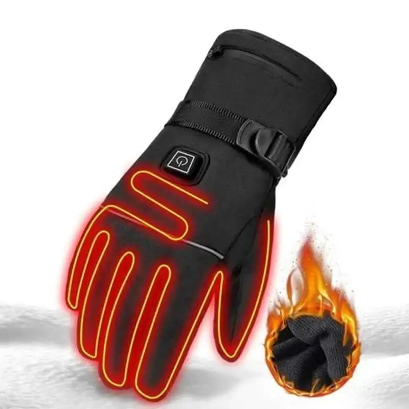 Electric Heated Gloves for Men Women Rechargeable Battery Winter Gloves 3 Heating Temperature Adjustable Touchscreen Waterproof