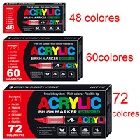 48 - 72 colors acrylic paint rotuladors, birthday gifts for children, drink canvas, Stone