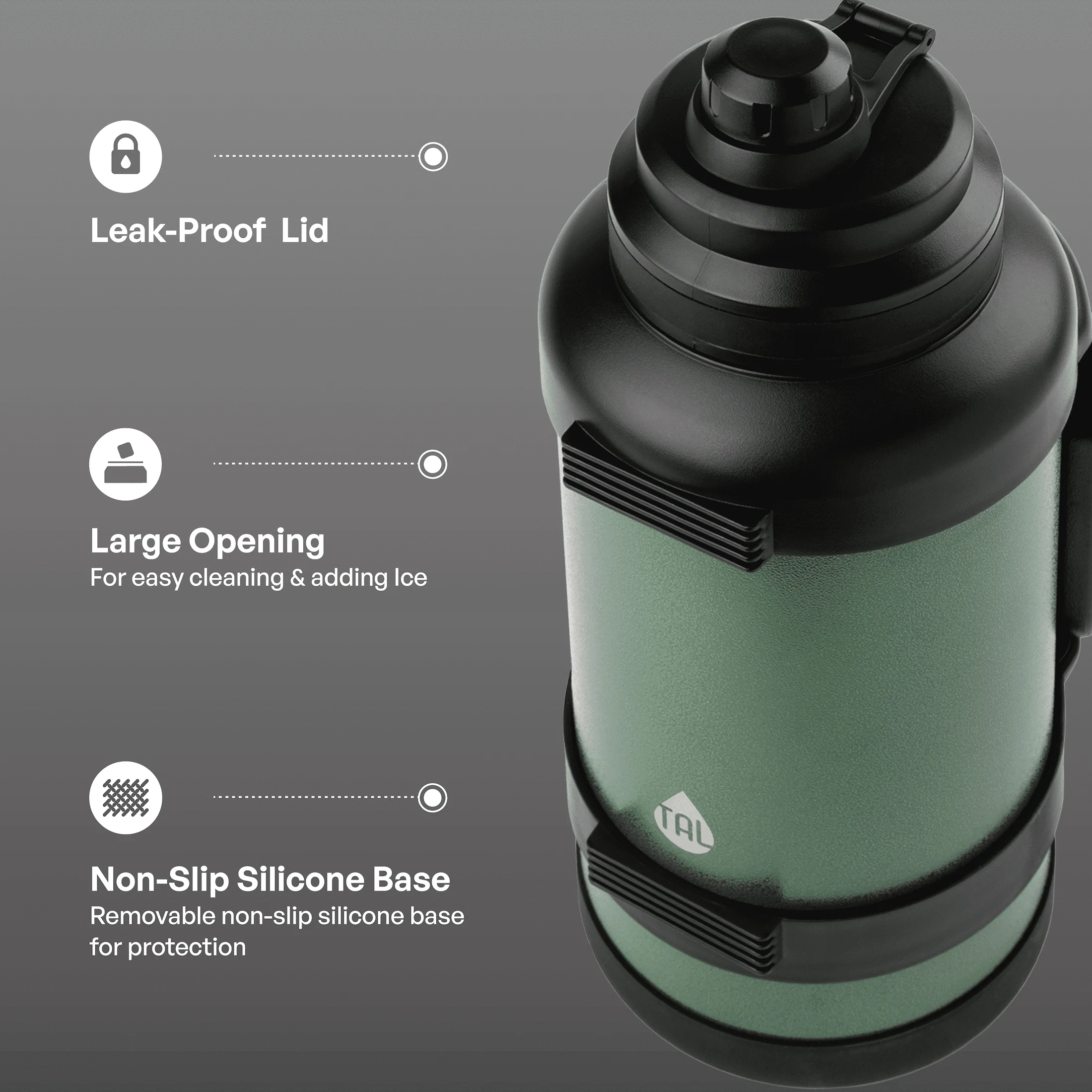 

Stainless Steel Zeus Water Bottle 3 Liter, Green