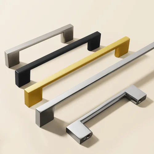 Imagen 2 del producto Manija del cajón de la puerta del armario nórdico minimalista moderno, manija sólida extendida de aleación de aluminio americana, accesorios para muebles