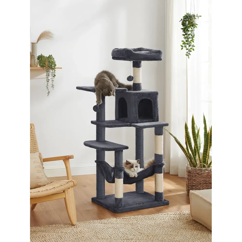 

Cat Tree, Cat Tower, Cat Condo With ching Posts, Hammock, Plush Perch, Cat Activity Center