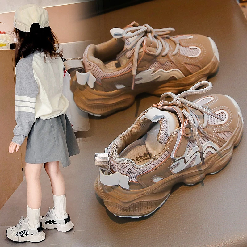 

Спортивная обувь для девочек. Весна и осень 2024. Модная обувь для папы для девочек. Нескользящая и износостойкая детская обувь. Модная обувь.