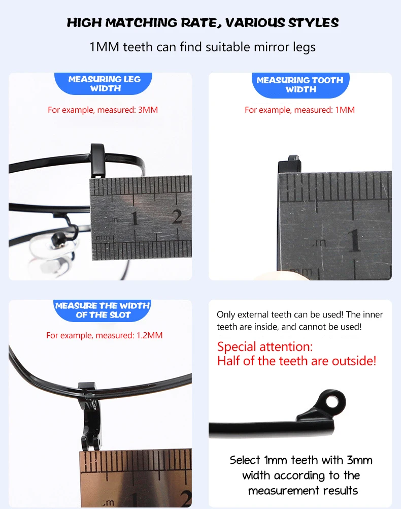 

1 Pair Blue Metal Replacement Temples Durable Universal Glasses Arm Legs Repair Kit Sunglasses Eyewear Parts Accessories