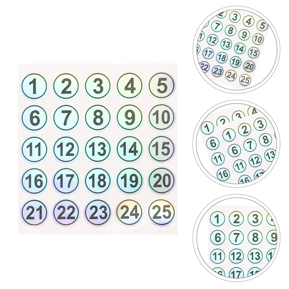 

15 Sheets Waterproof Number Stickers 1-25 Easy-Apply Residue-Free Self-Adhesive Labels for Identification Sorting Storage Bins