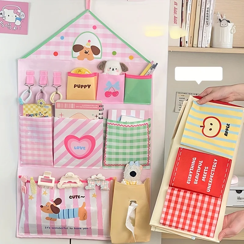 House Shaped Storage Hanging Bag Tissue Bag Household Organizer Wall Hanging Bedside Door Rear Wall Hanging Storage Bag
