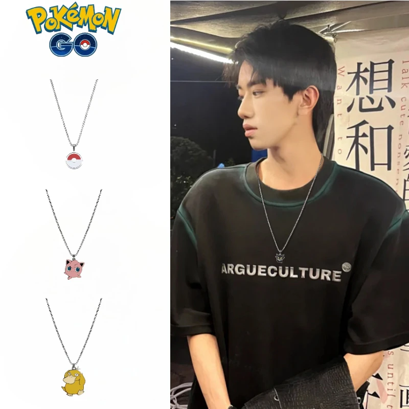 

Pokemon Series Anime Necklace Cute Gengar Pokeball Psyduck Pendant Student Fashion Decoration Party Supplies Creative Gifts