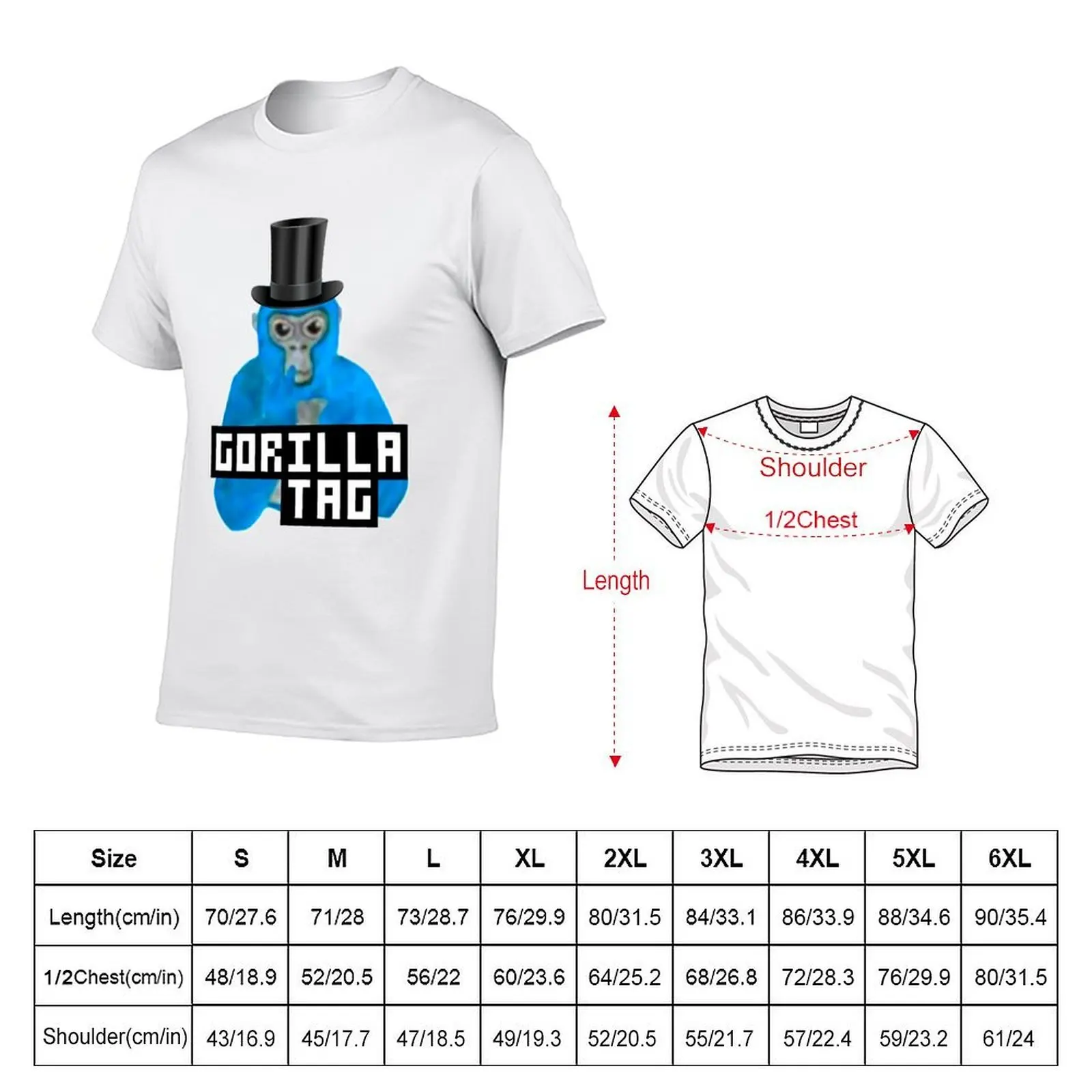 Gorilla Tag Blue Monkey Top Hat Gorilla Monke Gorilla Tag PFP Maker by POLKART T-Shirt