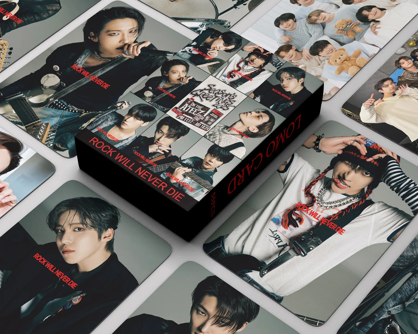 55Pcs/Set Kpop ATEEZ 2025 SEASON’S GREETINGS Lomo Card Postcards Photocard For Fans Collection Gifts