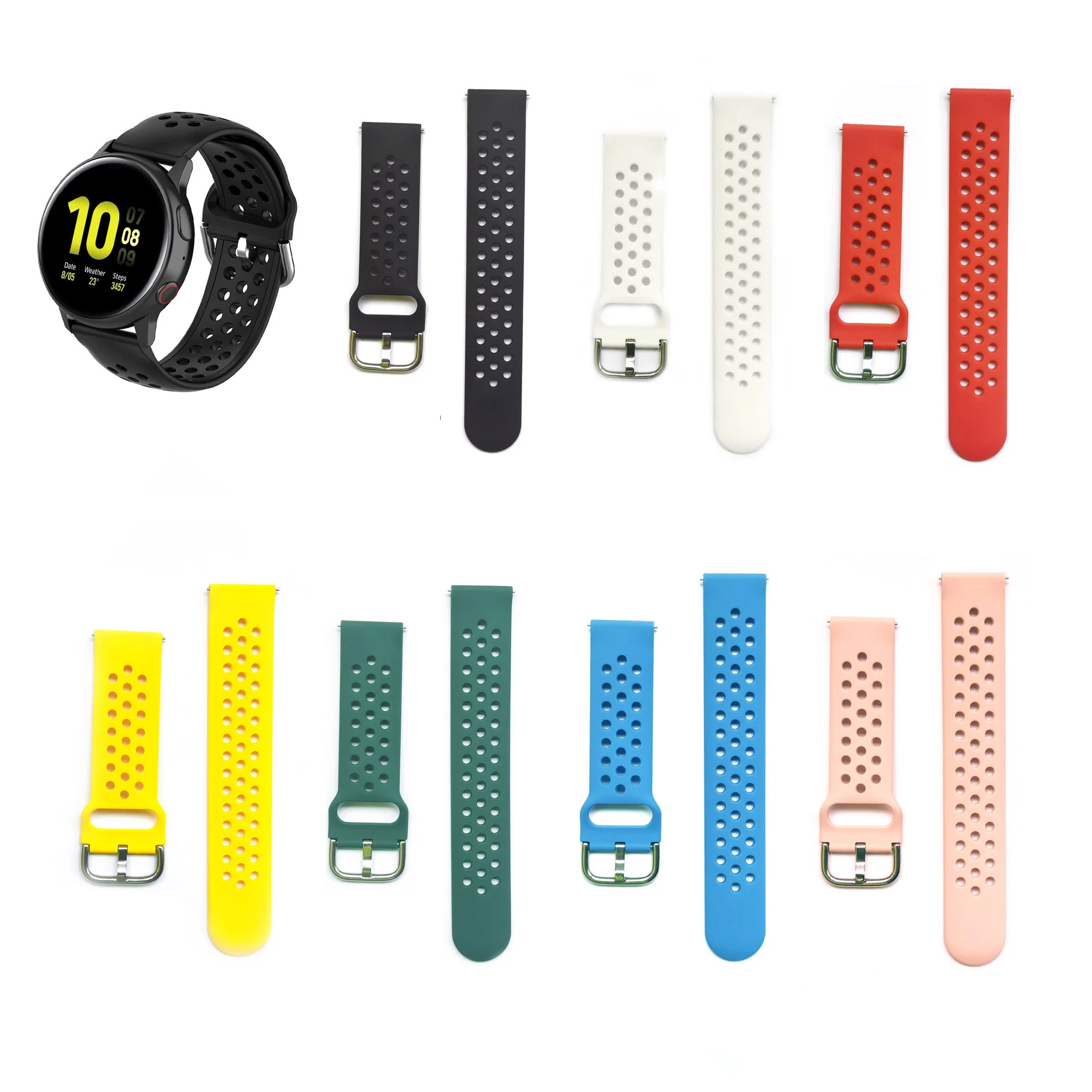 20 مللي متر 22 مللي متر حزام لسامسونج غالاكسي ساعة 5/برو/4 نشط 2 الفرقة والعتاد 3 الرياضة سوار سامسونج غالاكسي Watch4 46 مللي متر 42 مللي متر الساعات