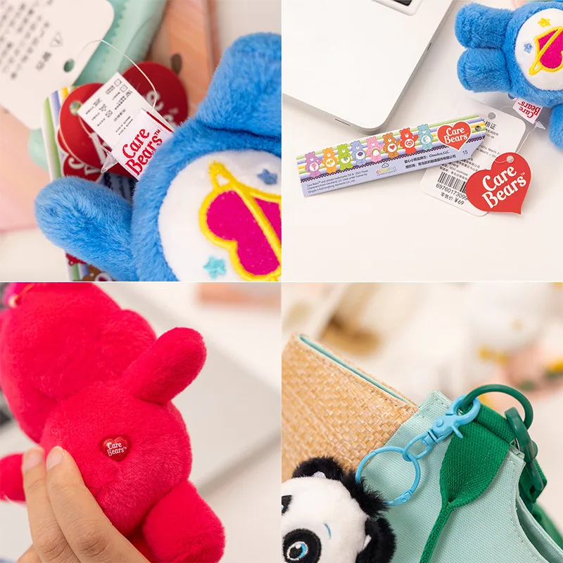 Kawaii Care Bear Plush Key Chain Pendant Couple Backpack Pendant Anime Cute Doll Anti-Lost Car Key Chain Pendant Birthday Gift