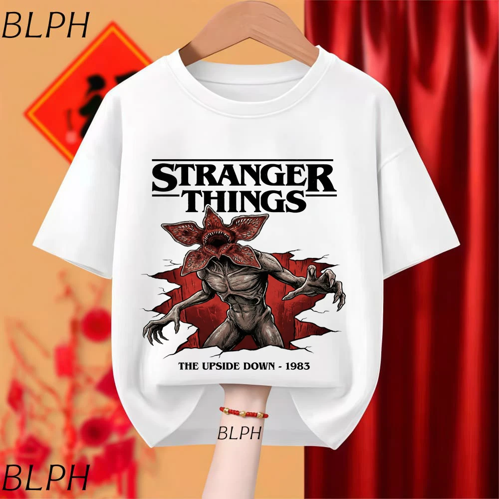 

Футболка из 100% хлопка Stranger Things Demogorgon The Upside Down 1983, одинаковые футболки для всей семьи и пар