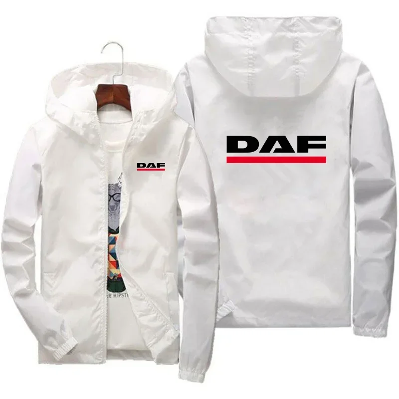 

222013, новая мужская куртка на весну и осень, пальто с логотипом DAF, простая однотонная бейсбольная ветровка на молнии с воротником-молнией, велосипедное пальто