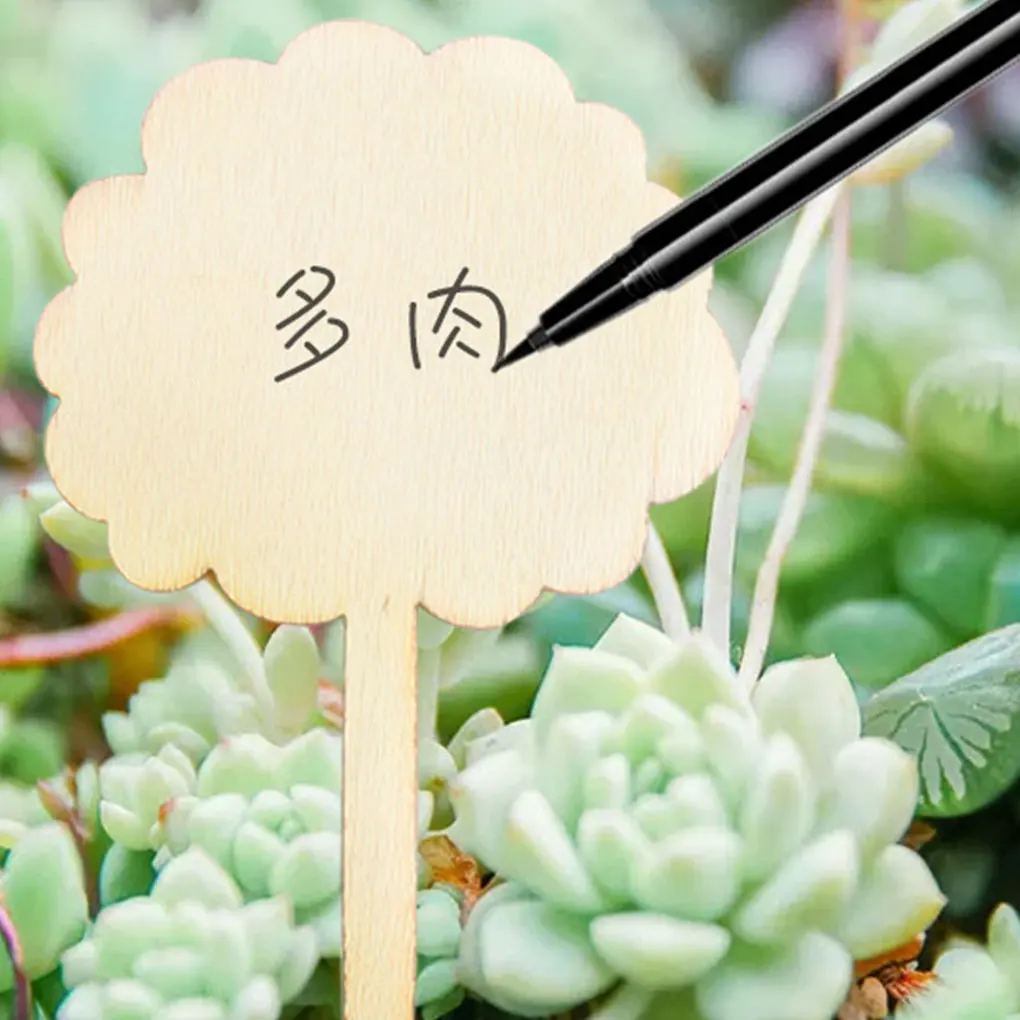 

50piece Cute Wooden Plant Labels Tag For Succulent Plants In Garden 3. Diverse Shapes Nurseries