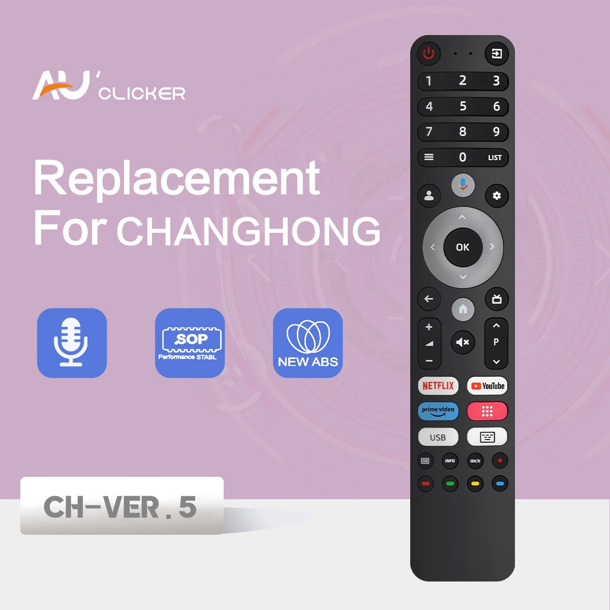 

New CH-VER5 Voice Remote Control Suitable For Blaupunkt Smart TV 32UBG6000S ​43UBG6000S 50UBG6000S L32H7G L32H8CG U43H7C