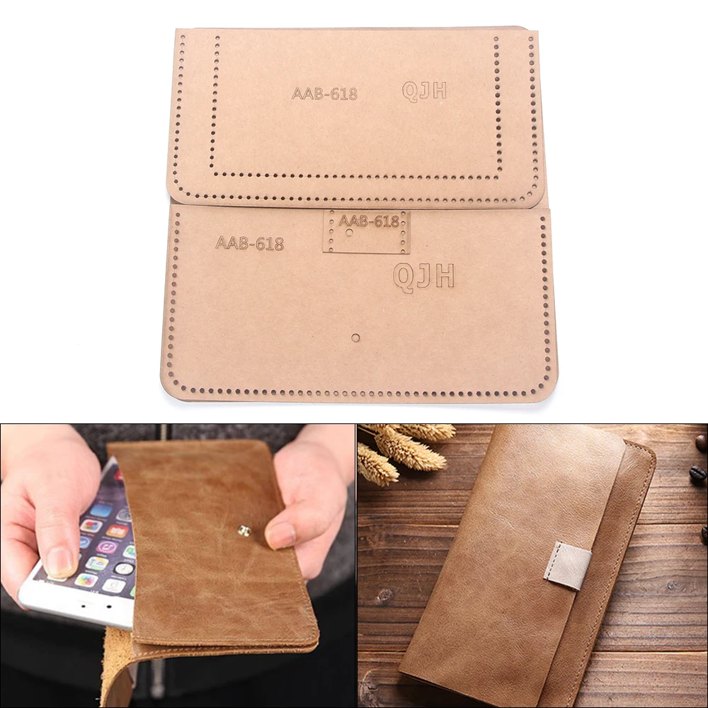 Mobile Phone Bag Long Wallet Clip Acrylic Template DIY Handmade Leather Craft Drawing Kraft Paper Template Sewing Cut Pattern