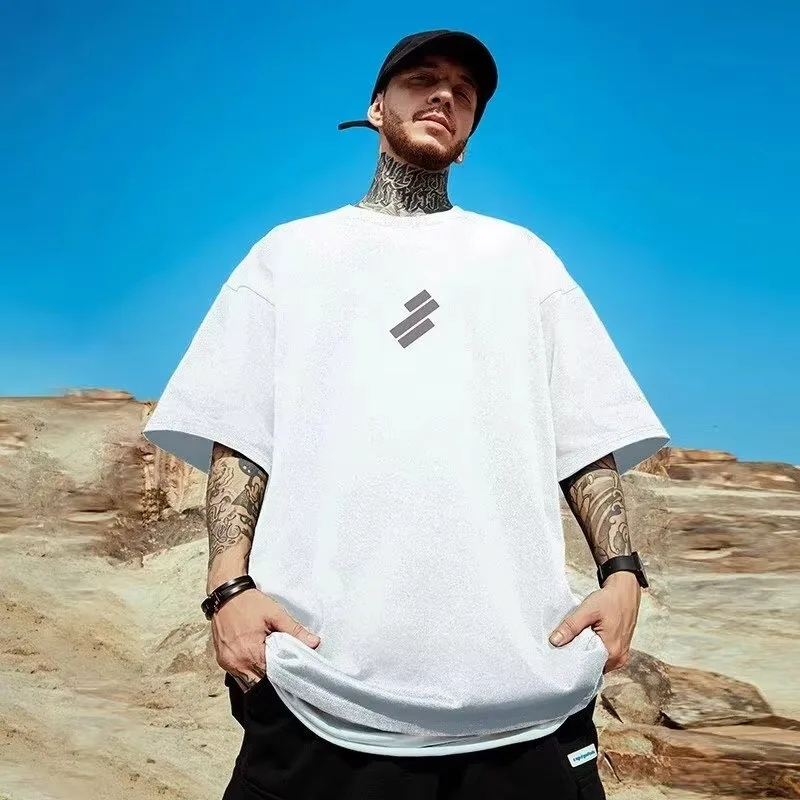 

Summer Men's Cotton Printed T-Shirt 2025 New Breathable Comfortable Large Size Versatile Simple Wind