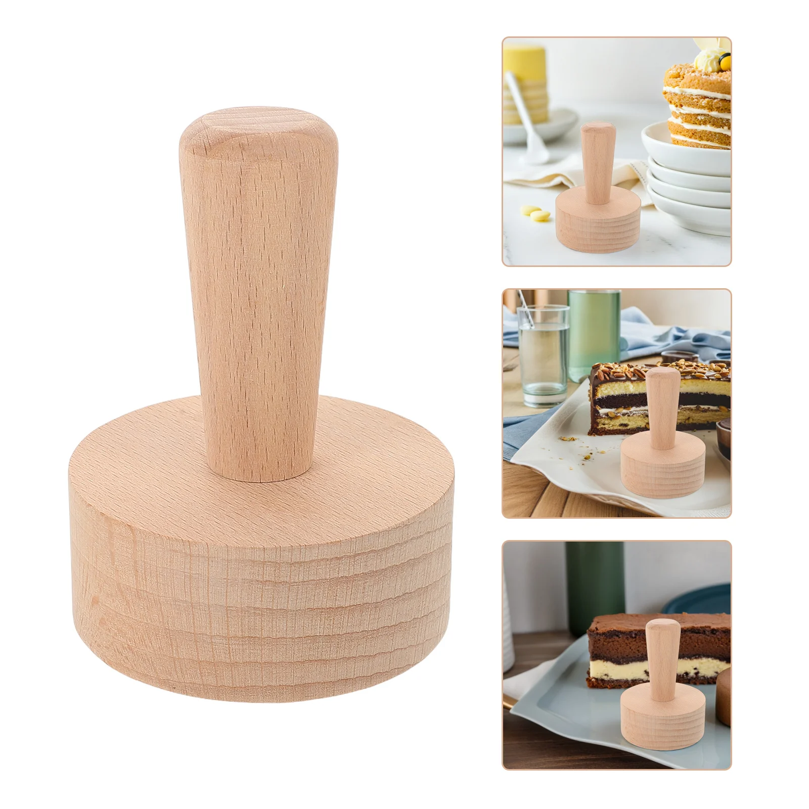 

French Mold: Wooden Removable Bottom Tart Pan With Presser Tool Non-Stick Baking Diy Egg Tart Maker Set For Home