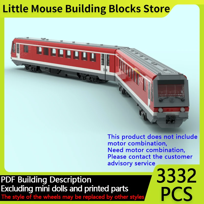 

City Car Model MOC Building Bricks BR 628 Classic Diesel EMU Modular Technology Gifts Holiday Assemble Children Toys Suit