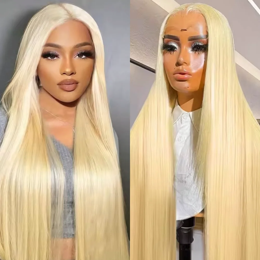 

36-дюймовые прозрачные HD-парики из натуральных волос, прямые, цвета 613 блонд, с фронтальной кружевной вставкой 13x4 и 13x6, для женщин, бразильские, окрашенные, плотность 200%