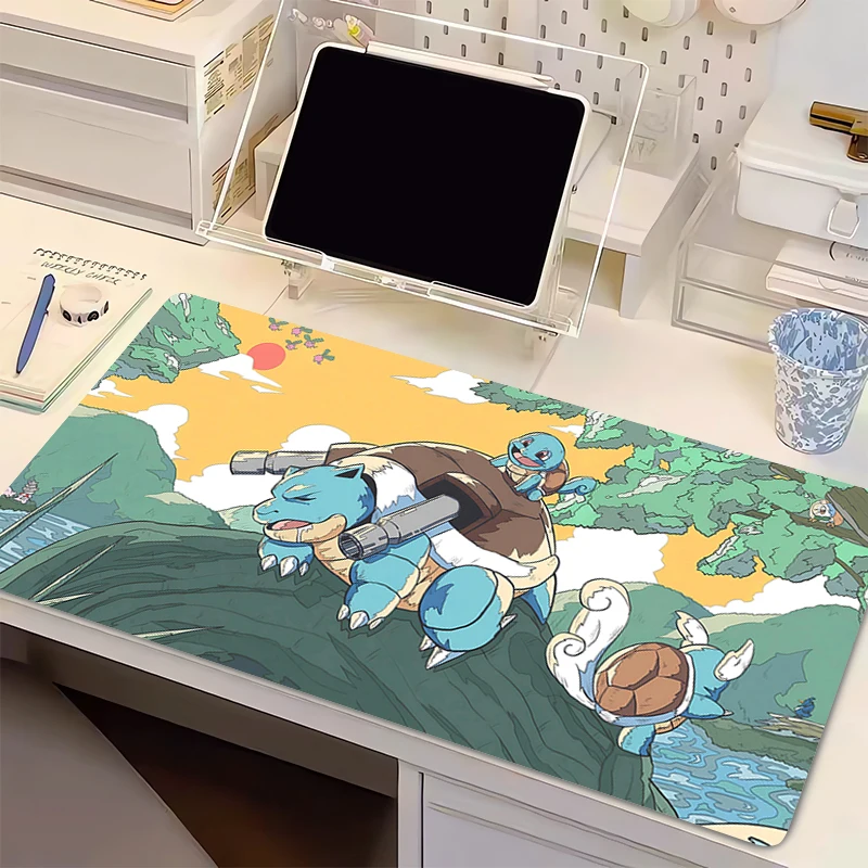 Mouse Pad Large Gamer Keyboard Desk Mouse Mat Carpet Laptop P-Pokemon Squirtle Rubber Tapis Souris Gaming Notbook xxl Mousepad