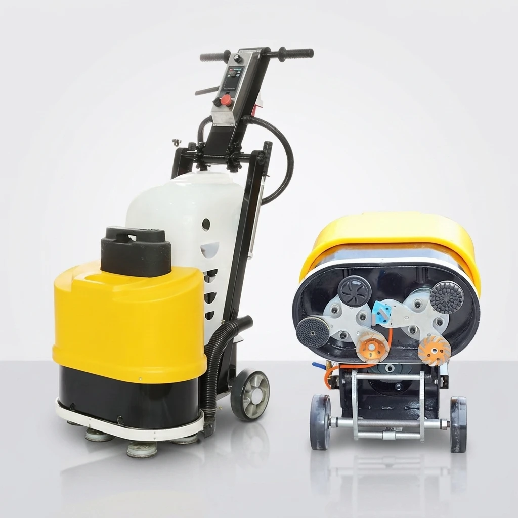 V6 Hand Push Concrete Floor Grinder 4KW 380v Belt Drive Stone Granite Polishing Machine CE Certified