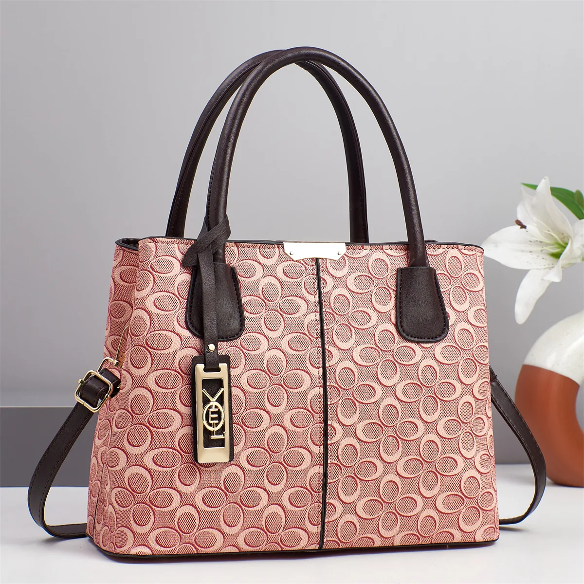 محفظة وحقائب يد للنساء 3 مقصورات بسحاب حمل حقيبة مصمم الأزياء محفظة الكتف سيدة أعلى مقبض حقيبة الحقائب