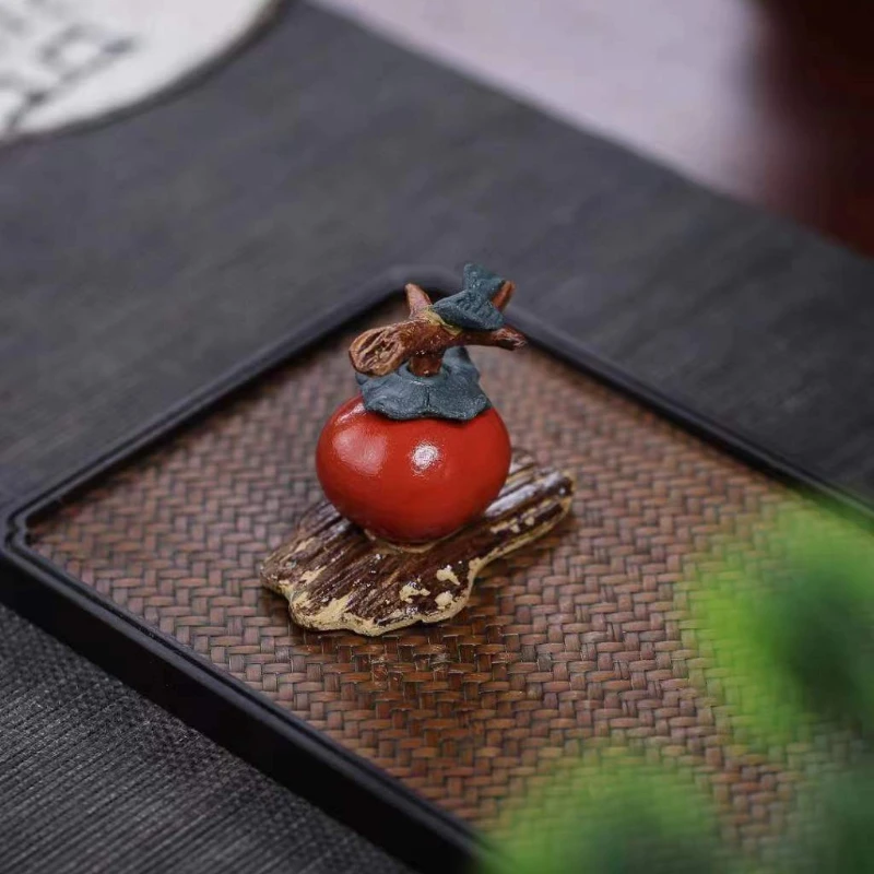 

Изысканный ретро-фиолетовый глиняный чай в форме хурмы, домашние животные, хурма, все идет хорошо, чайный стол, игровая церемония, украшения для дома