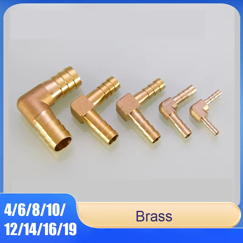 

Brass Hose Barbed L-Shaped Fittings 6/8/10/12/14-19mm 90°Angled Pipe Fitting Coupler Elbow Connector Adapter For Fuel Gas Water