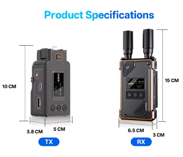 Комплект беспроводной передачи видео на большие расстояния VRRIIS WL087 PRO II (500 м) для съемки видеоблогов, совместимый с камерами POCKET Action и Insta360 Ace Series