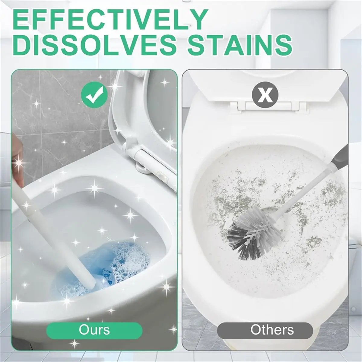 100 Count Refills for , Disposable Toilet Brush Fiber Bowl Cleaner Brush for Closestool Cleaning