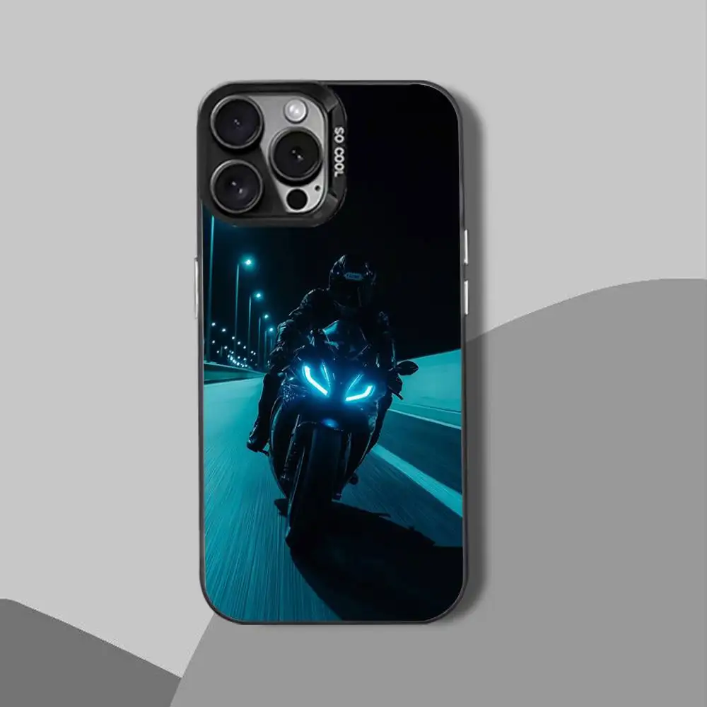 حافظة هاتف رائعة D-Ducati Panigale V4 لهاتف iPhone 15,17,12,14,13,16,11,Mini,Max,Air,Plus,Pro,E غطاء حماية أسود