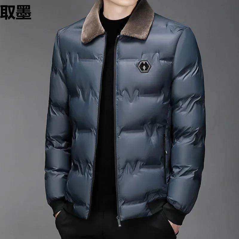 New Winter Fashion Men's Cotton Coat With Fleece Lining Casual Business Warm Jacket Cropped Padded Style For Casual Scenes