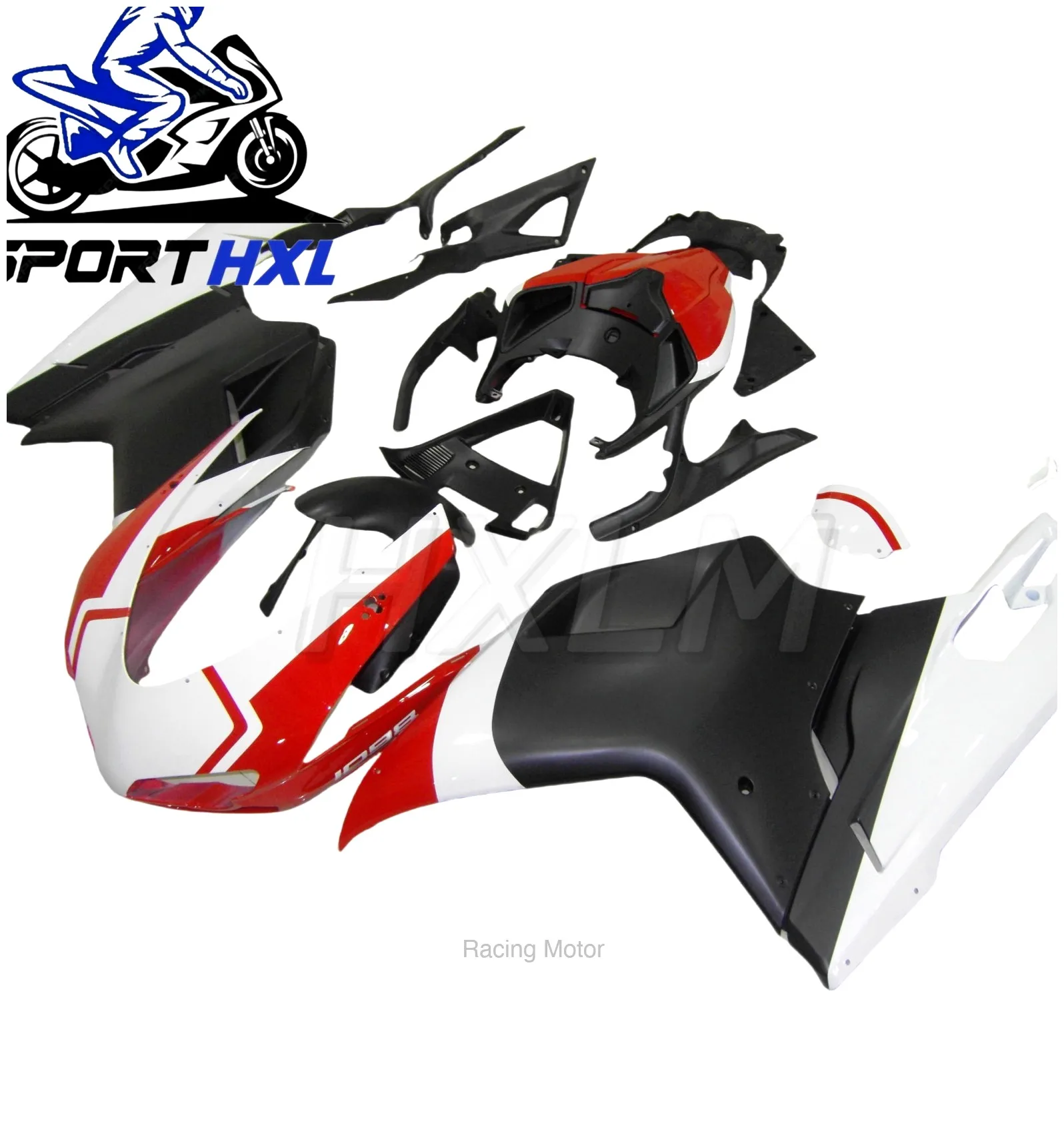Top selling fairing kit for Ducati 848 1098 1198 deep blue white red fairings set 848 1198 2007-2011 | Racing Motor Store