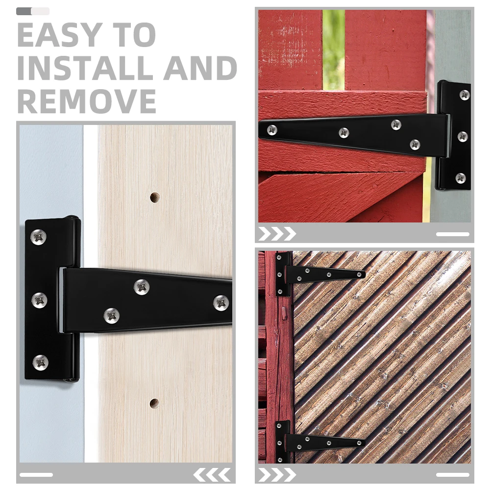 

8pcs T-shaped Hinges Carbon Steel Adjustable Slip Joint Heavy Duty Barn Door for Cabinet Shed Screen Mobile Home Doors Hardware