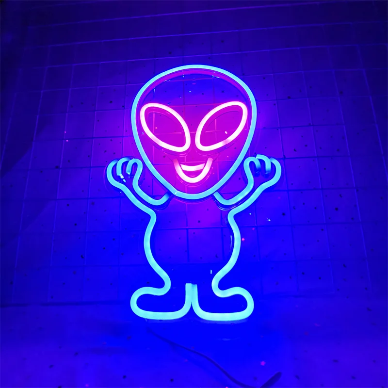 Lampe Led fluo en forme d\'ovni, contrôleur de jeu Alien Planet, luminaire décoratif mural en acrylique, contrôlable par USB, idéal pour une chambre