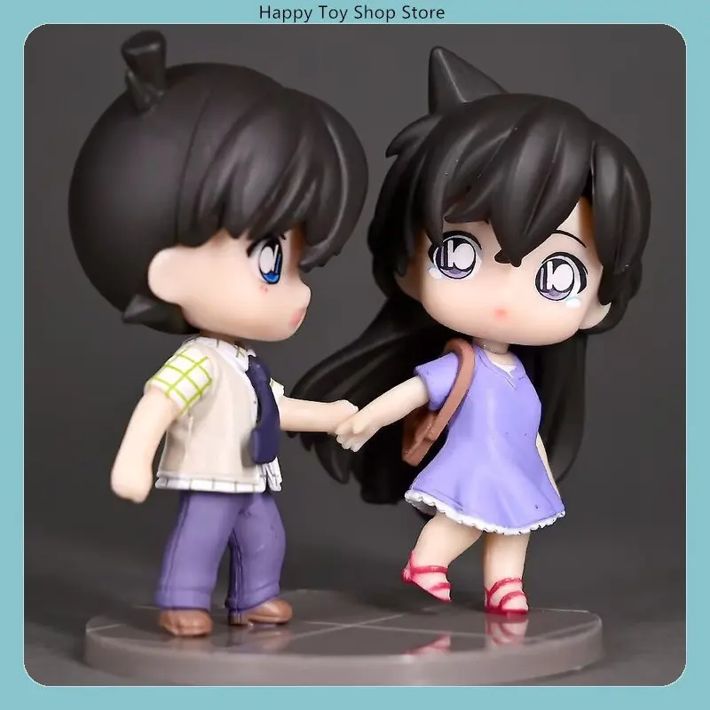 8cm Detective Conan Shinichi Kudo & Ran Mouri mano sosteniendo escena famosa versión Linda Mini figura doble