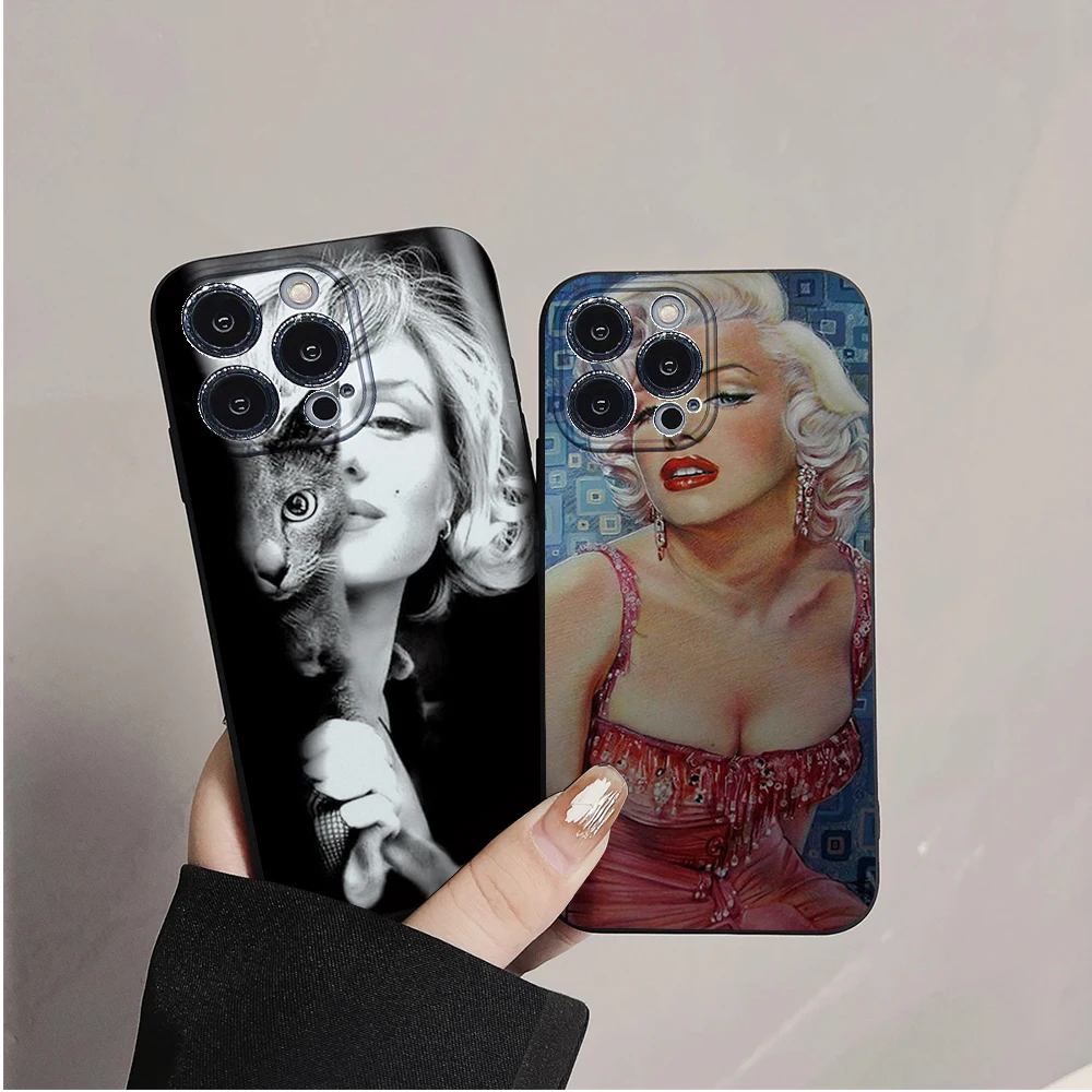 Marilyn Monroe Phone Case For IPhone 11 12 13 14 15 16 Mini Plus Pro Max Silicon Black Soft TPU Cover