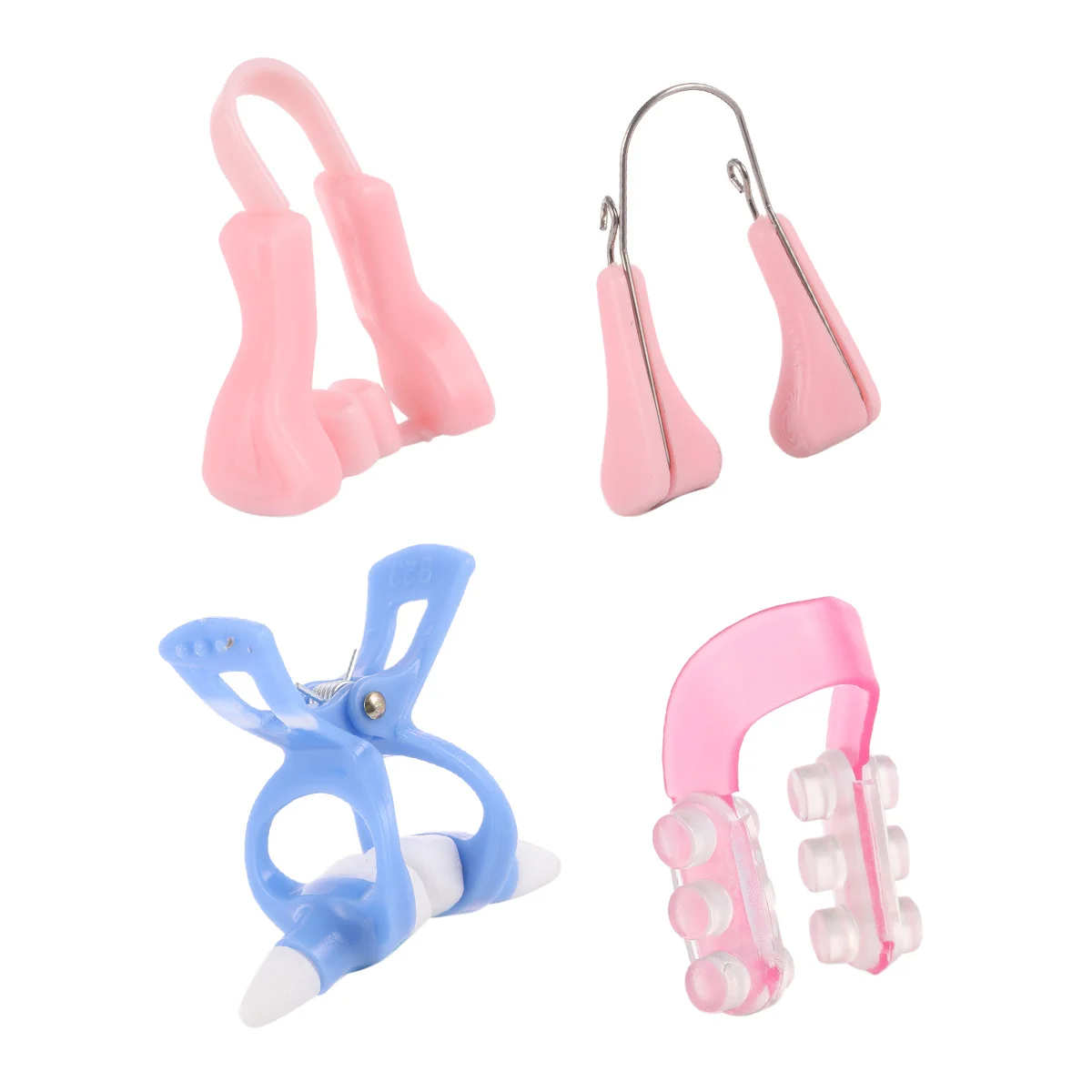 4개입 리프팅 셰이퍼 실리콘 코 올리기 클립 처진 코등 교정 뷰티 도구 얼굴 윤곽 조형기