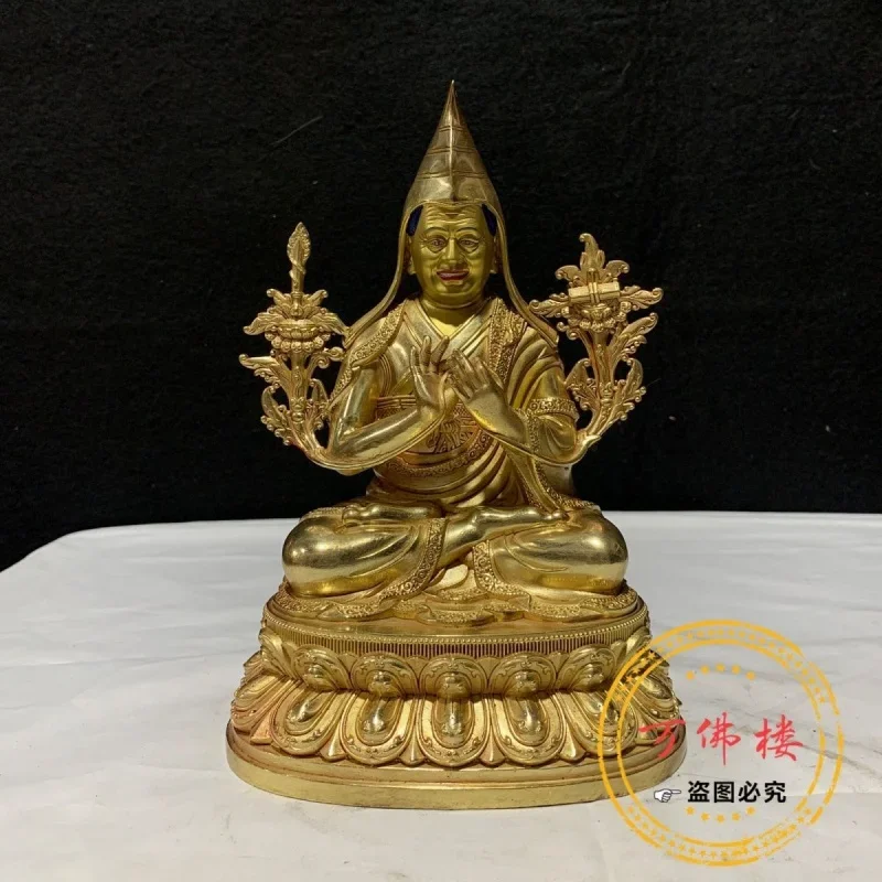 21cm King of France Cinta Mani Copper Gilt Delicate Mosaic Tibetan Buddha Statue Home Ornaments Factory Direct Sales Wholesale