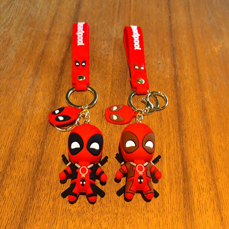 Marvel Cute Doll Pendant Anime Figures Deadpool Q Version Fashion Backpack Keychain Couple Bag Keyring Pendant Birthday Gifts