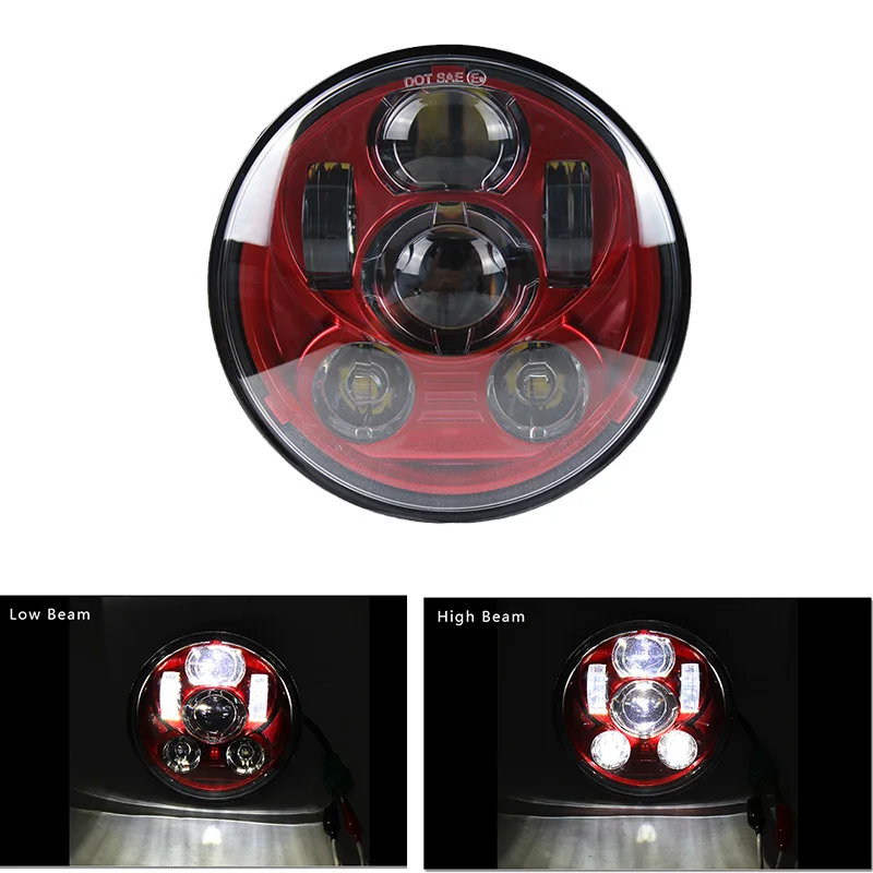 New Style Black Chrome 5.75 Inch LED Headlight 5 3/4' LED DRL 50W Motorbike Headlights For Dyna Softail Sportster 883 XL883 FXCW