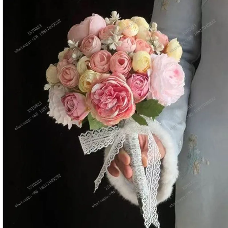 Monet Garden Premium Bouquet Hydrangea Simulation Flower Bouquet Wedding Photo Bionic Flower Bridesmaids Holding Bouquet
