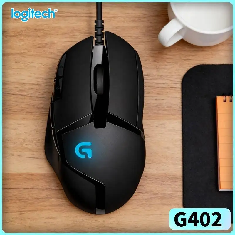 Logitech G402 Wired Gaming Mouse Fusion Engine 8 Buttons 500 IPS 4 DPI Levels 32-Bit ARM Processor 1ms Response