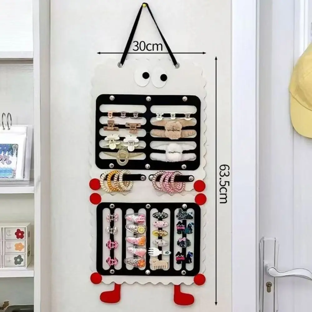 Felt Hair Clip Storage Bag Large Capacity Cartoon Hair Accessory Display Rack Detachable Wall-mounted Hanging Bag